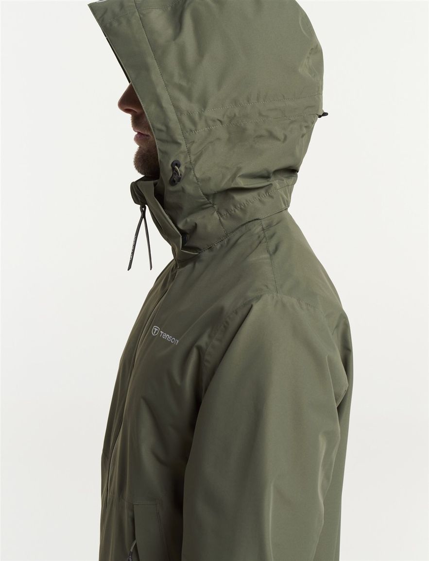 Regenjas Tenson olijfgroen effen capuchon