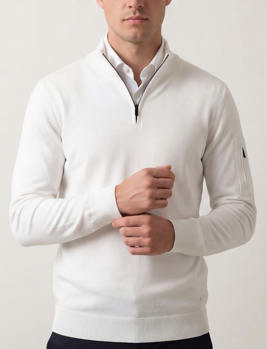 Born with Appetite race trui half zip wit