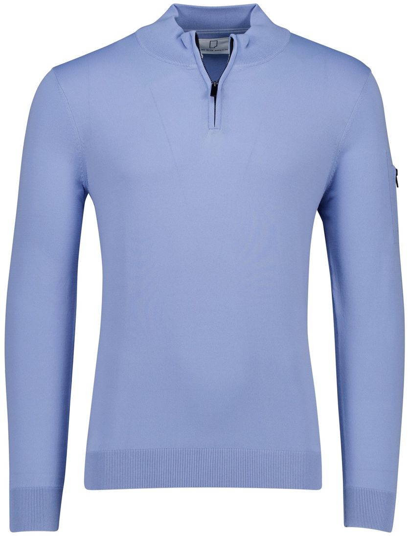 Born with Appetite race half zip trui lichtblauw