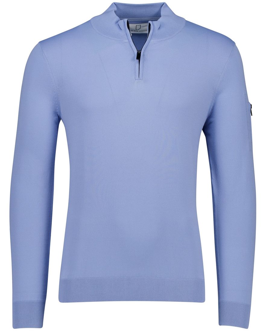 Born with Appetite race half zip trui lichtblauw