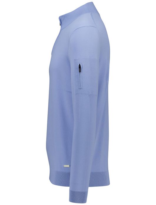 Born with Appetite race half zip trui lichtblauw