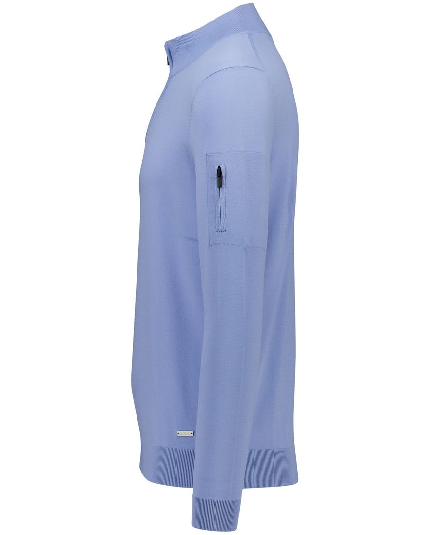 Born with Appetite race half zip trui lichtblauw