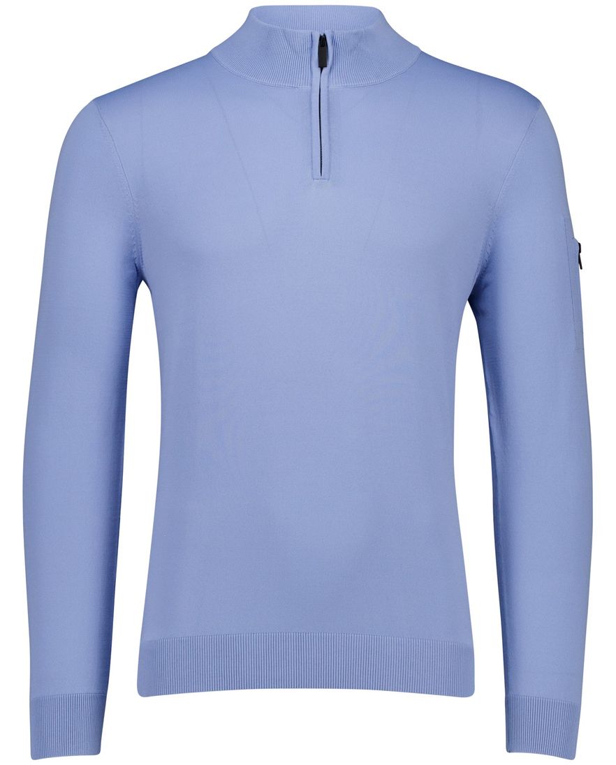 Born with Appetite race half zip trui lichtblauw