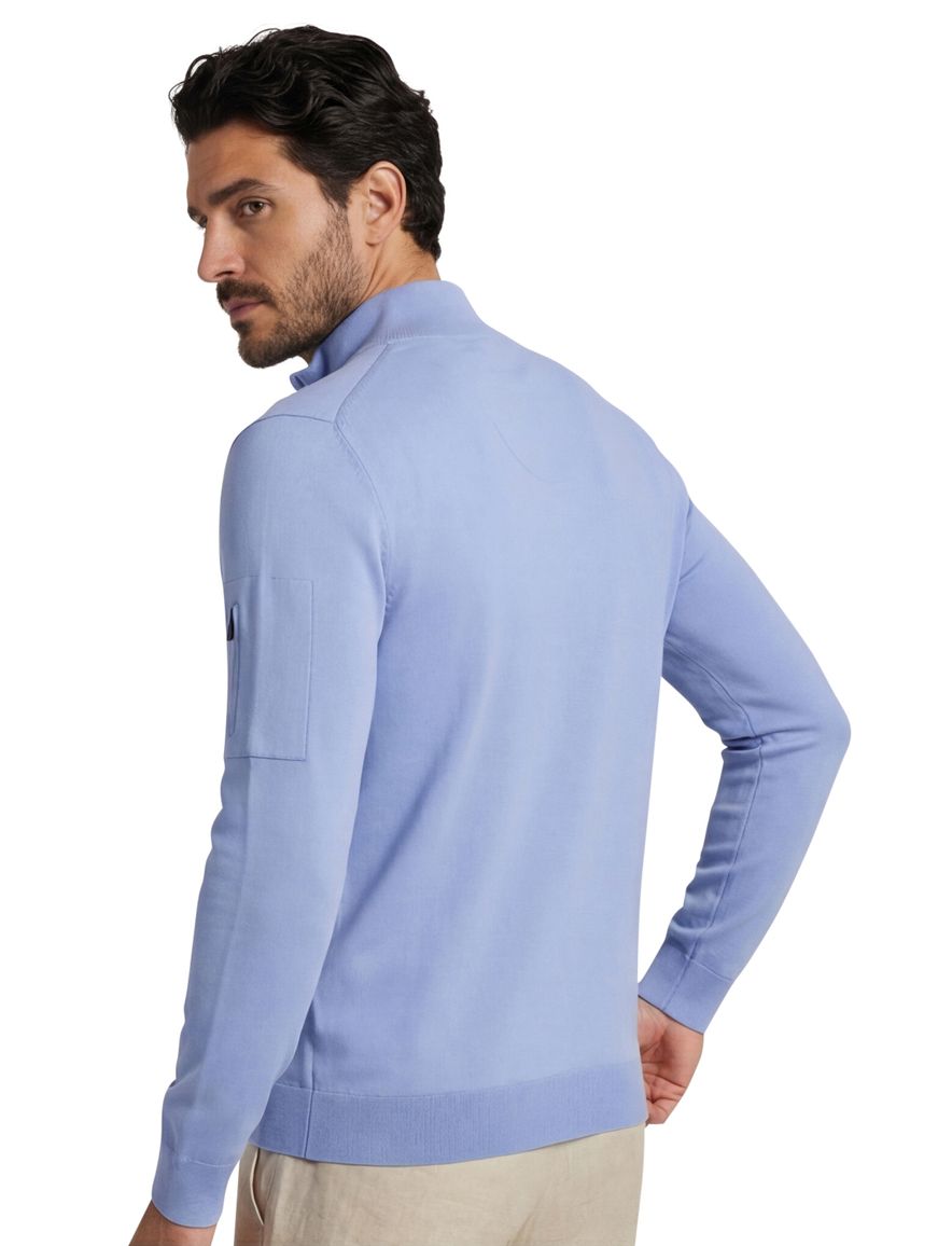 Born with Appetite race half zip trui lichtblauw