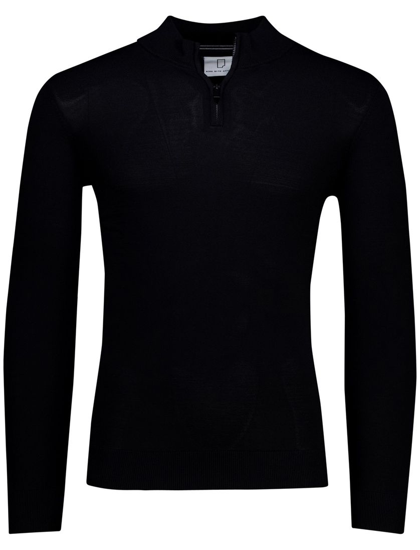 Born with Appetite pullover zwart effe slim fit