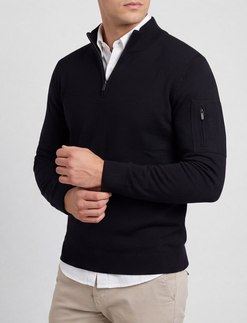 Born with Appetite pullover zwart effe slim fit