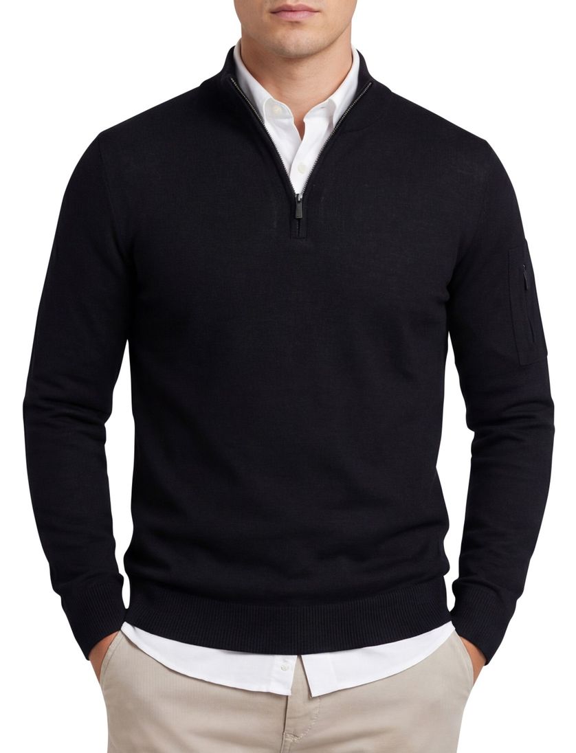 Born with Appetite pullover zwart effe slim fit