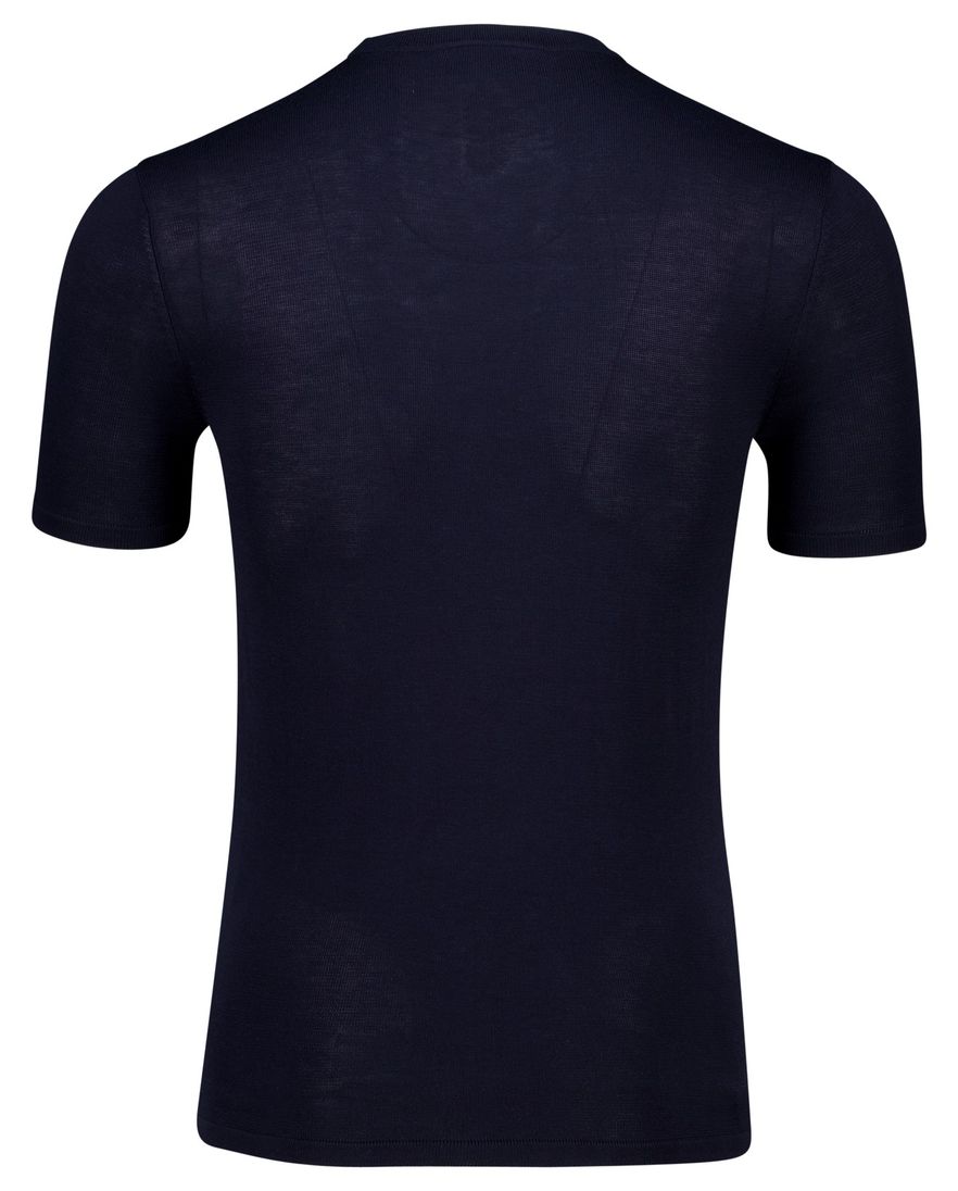 Born with appetite knitted shirt donkerblauw effen