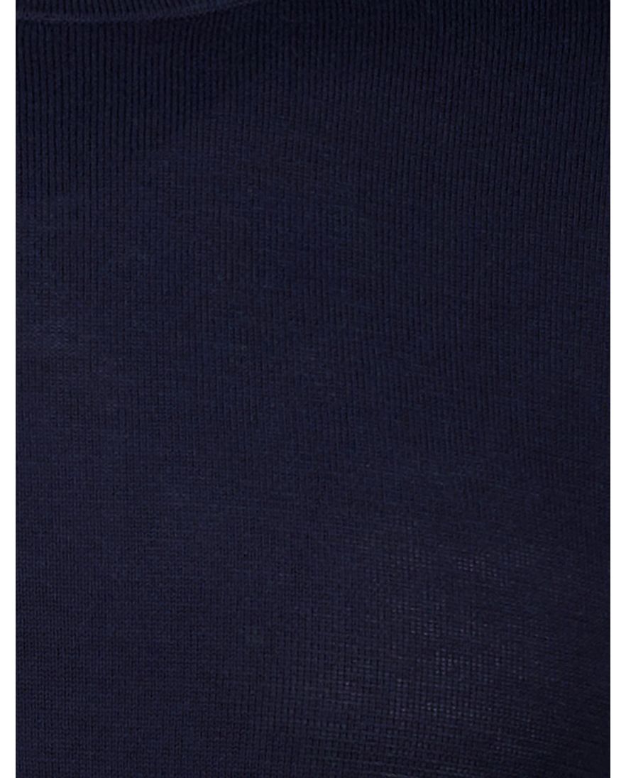 Born with appetite knitted shirt donkerblauw effen