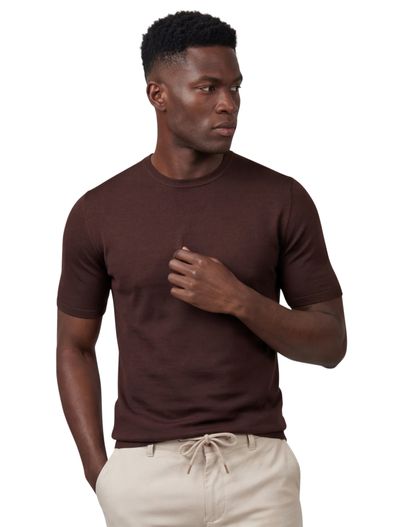 Born With Appetite Born with appetite lenny knitted t-shirt bruin effen