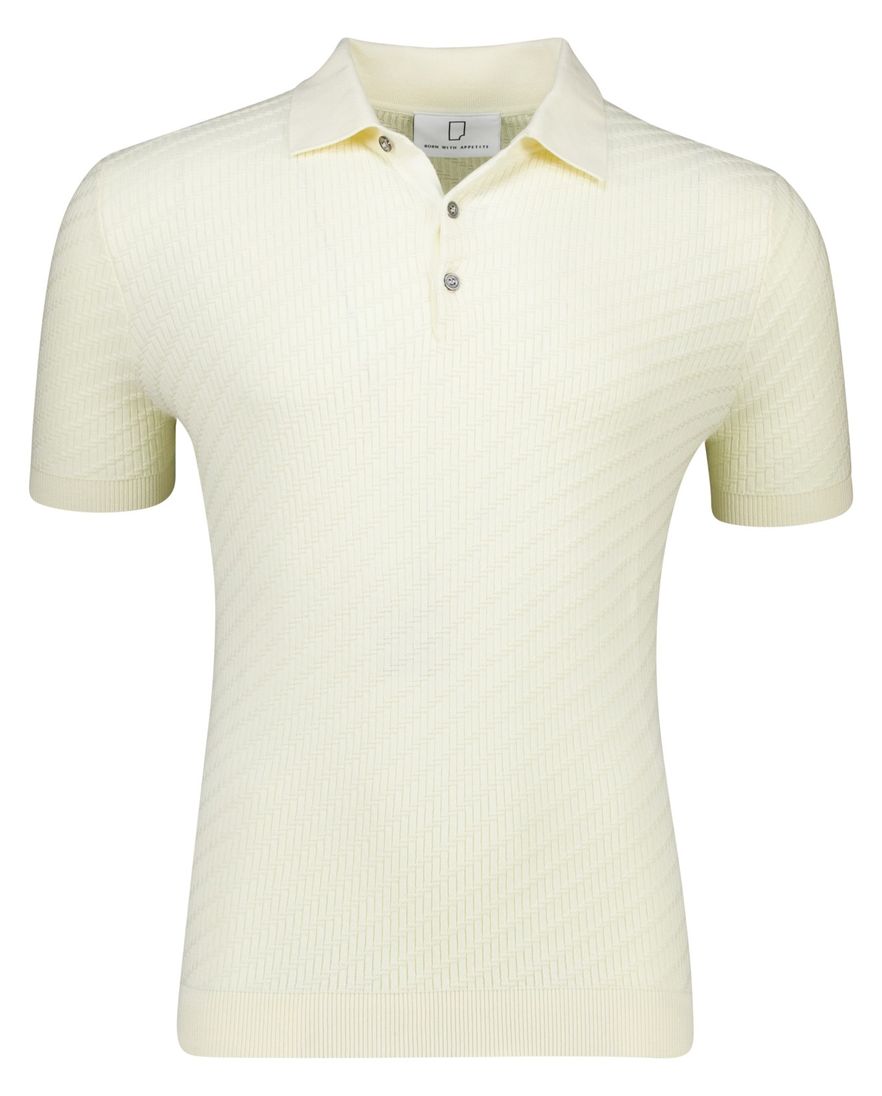 Born with appetite knitted polo creme katoen