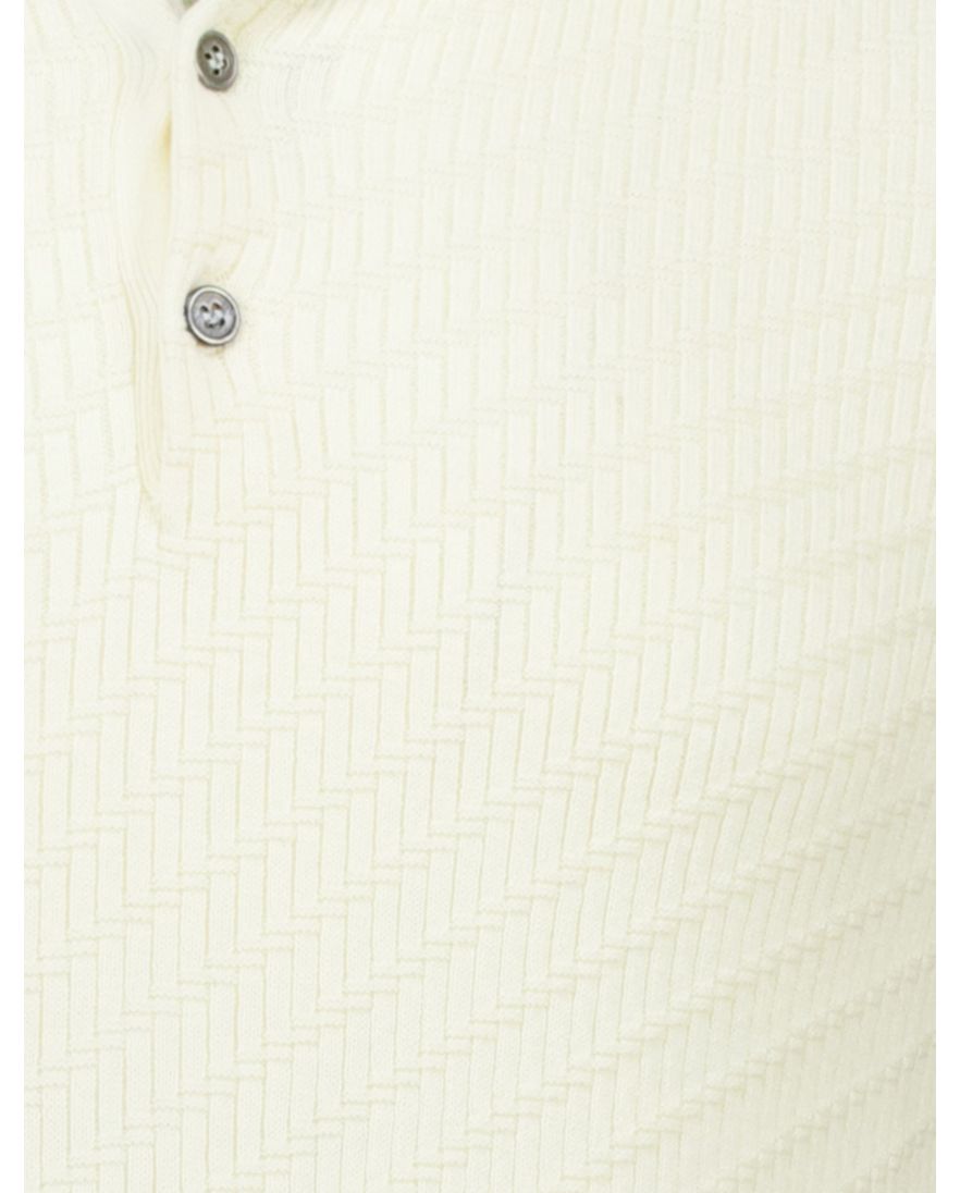 Born with appetite knitted polo creme katoen