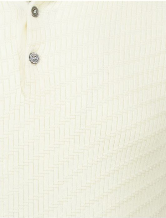 Born with appetite simon knitted polo creme katoen