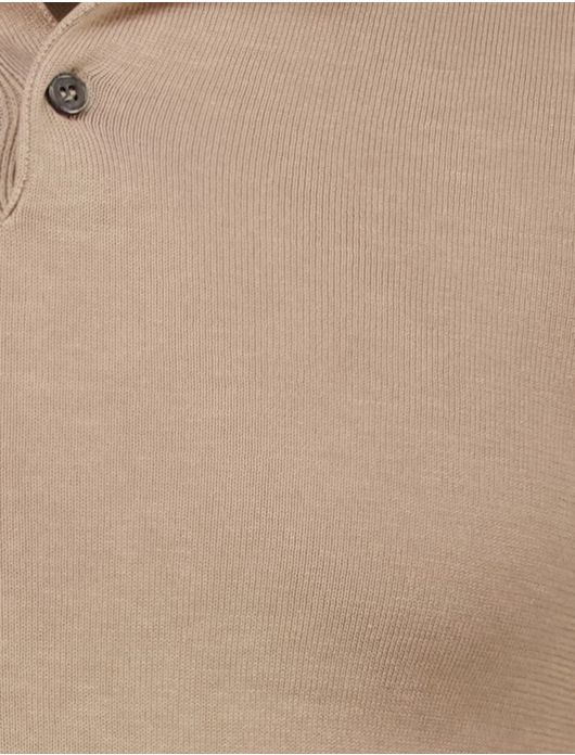 Born with appetite polo wolf knitted bruin effen