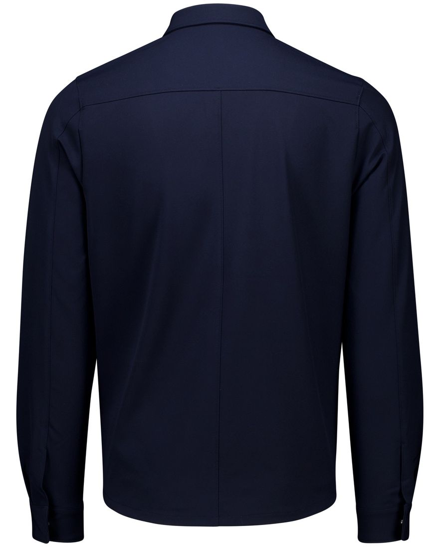 Born With Appetite overshirt met rits donkerblauw effen