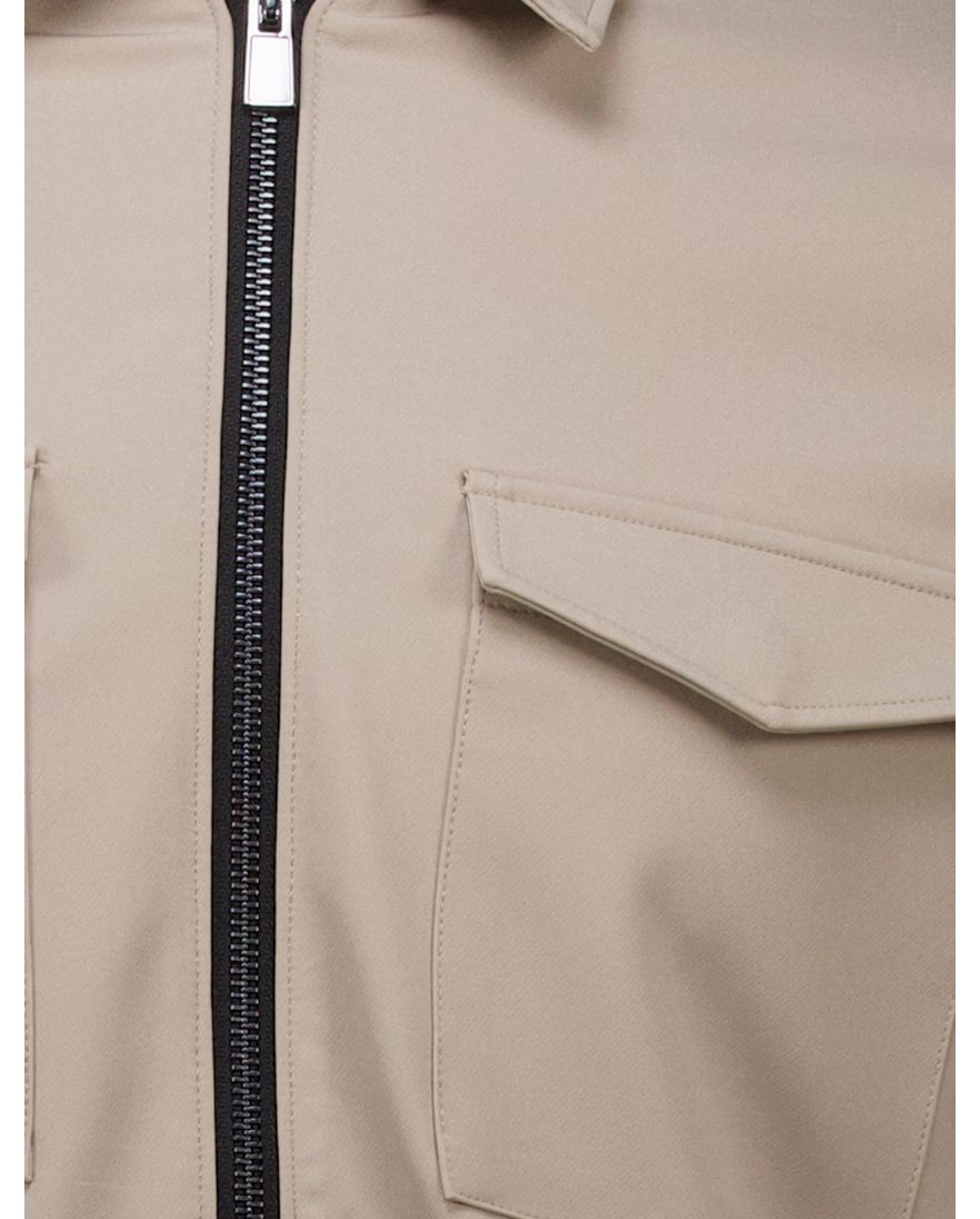 Born With Appetite overshirt met rits beige nylon