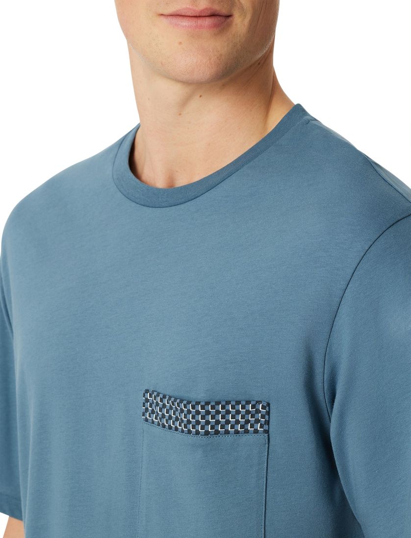 Schiesser shortama blauw katoen