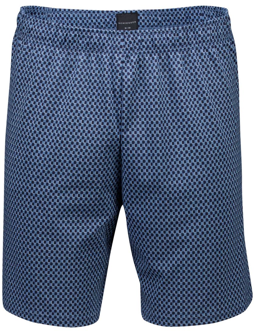 Schiesser shortama blauw katoen