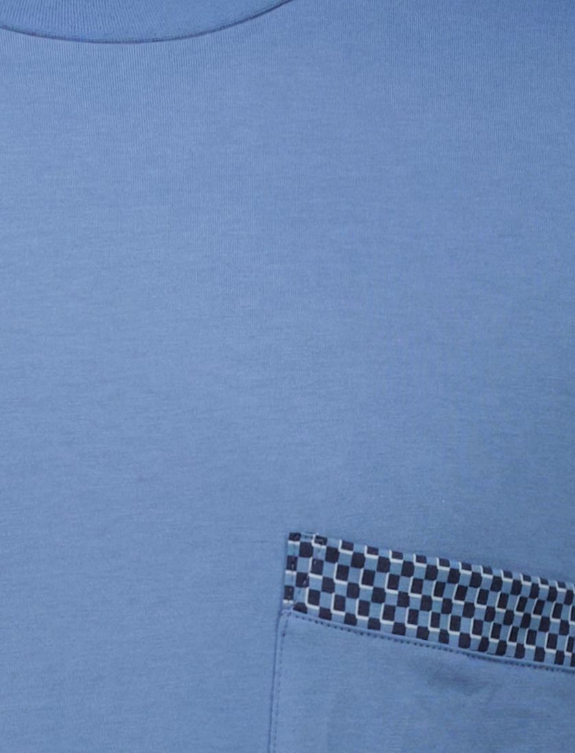 Schiesser shortama blauw katoen