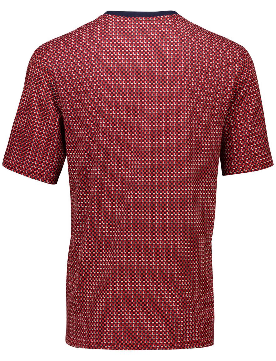 Schiesser shortama rood zwart comfort fit