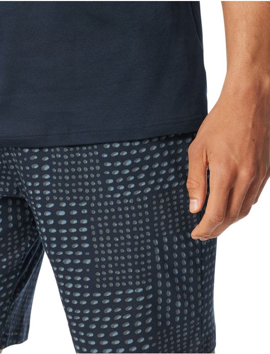 Schiesser single jersey pyjama short donkerblauw