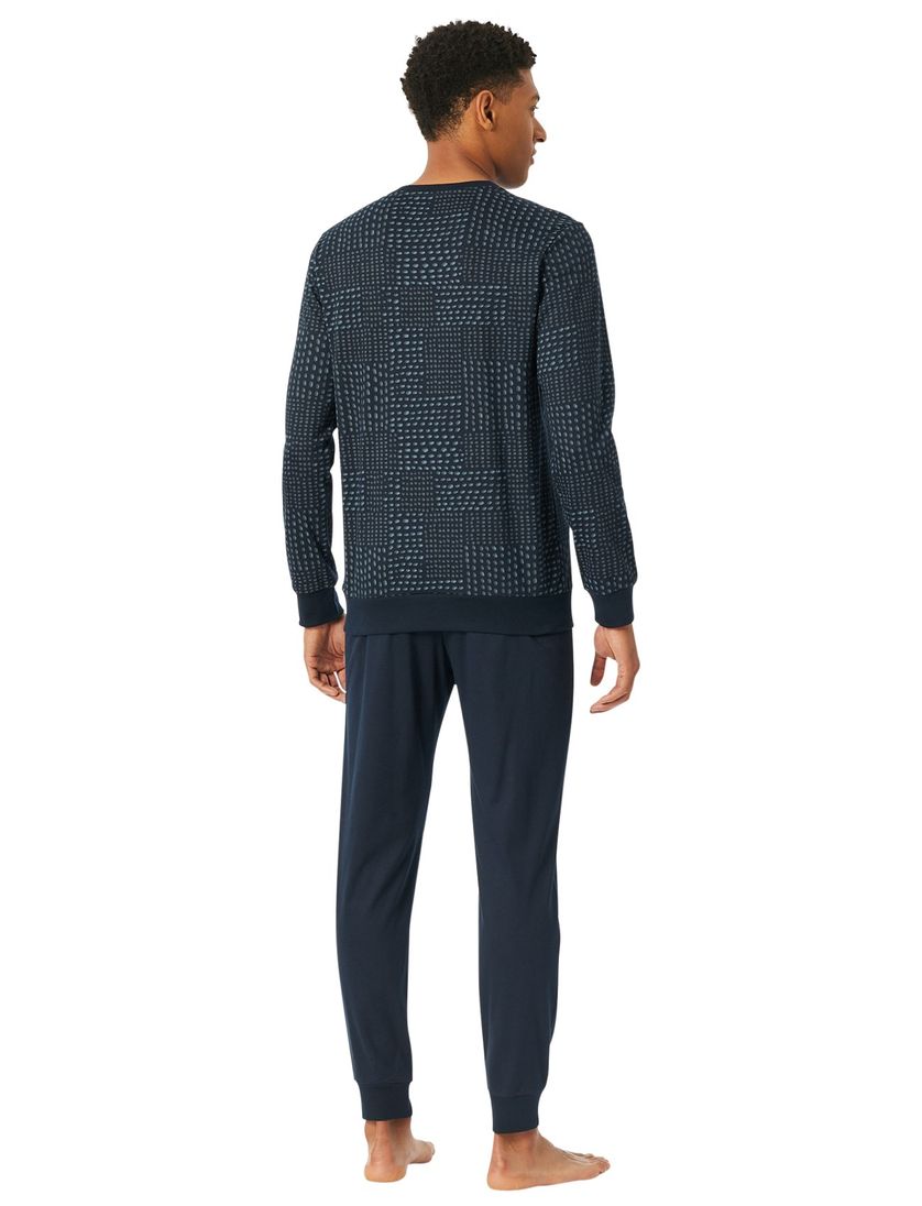 Schiesser pyjama donkerblauw katoen