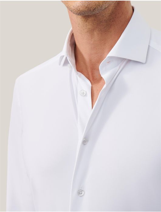 Cavallaro overhemd wit Tanisco effen katoen