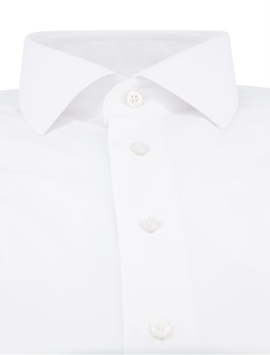 Cavallaro overhemd wit Tanisco effen katoen
