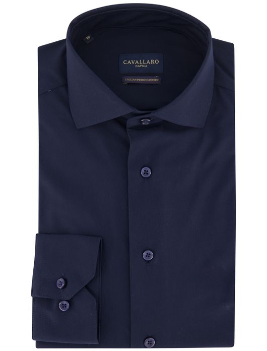 Cavallaro overhemd donkerblauw Tanisco effen