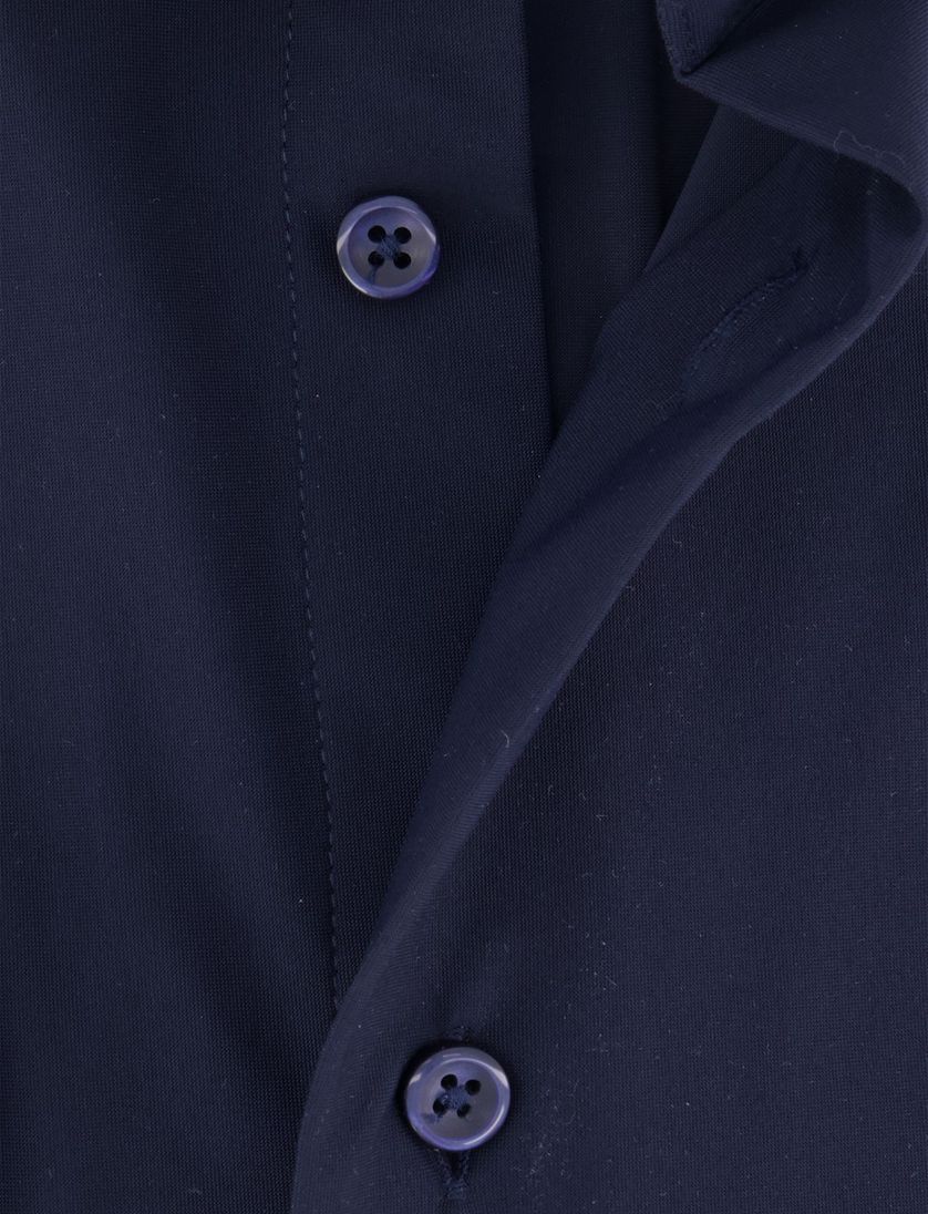 Cavallaro overhemd donkerblauw effen Napoli Tanisco