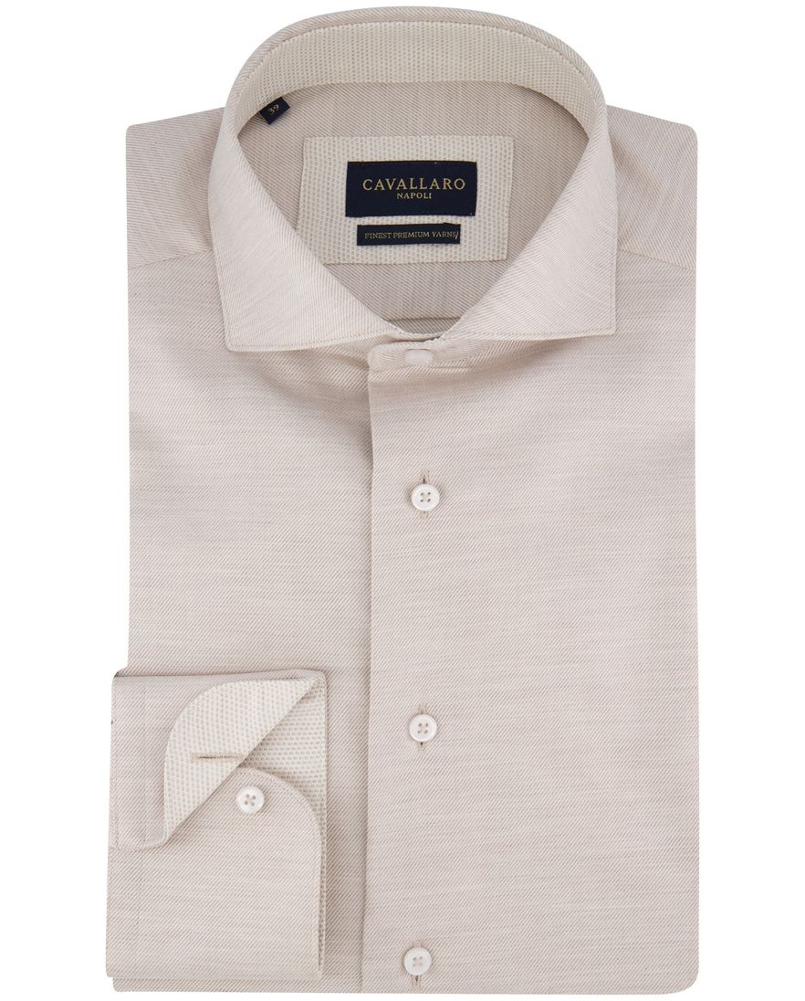 Cavallaro Felicio overhemd beige gebreid lange mouw