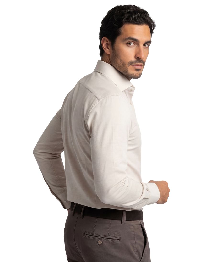 Cavallaro Felicio overhemd beige gebreid lange mouw