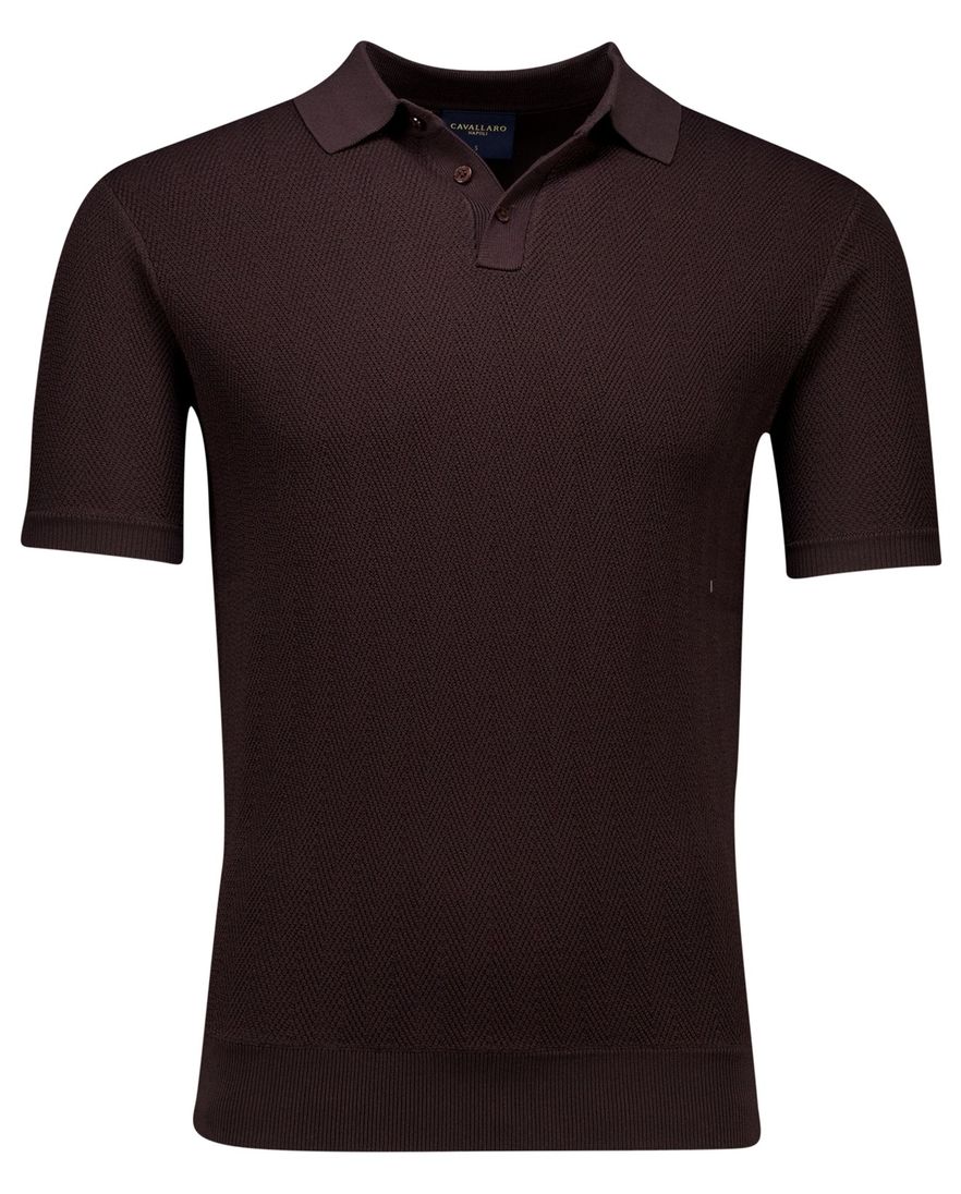 Cavallaro Napoli Miro polo gebreid bruin 3-knoops