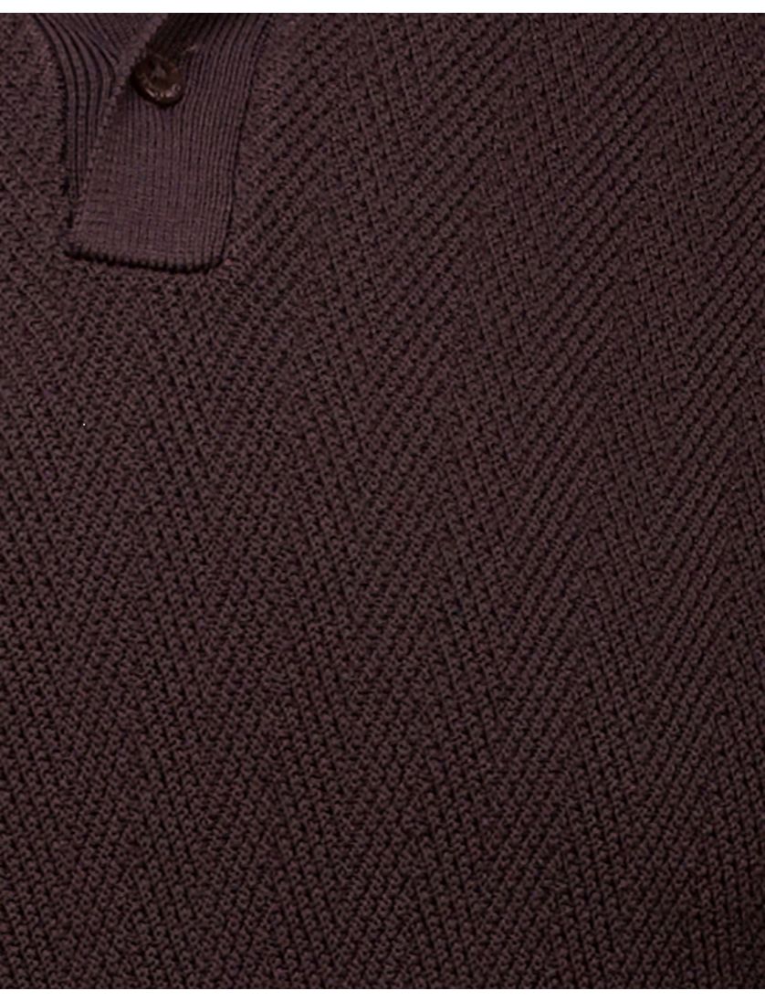 Cavallaro Napoli Miro poloshirt gebreid bruin viscose