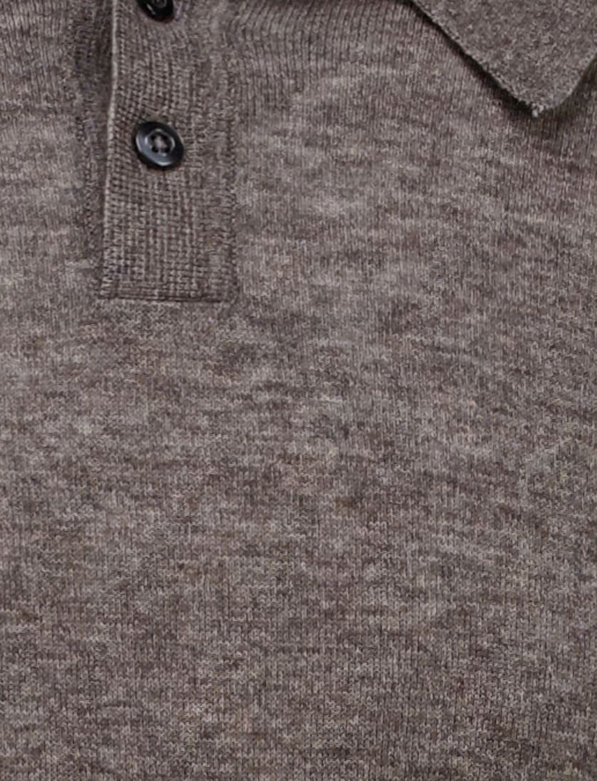 Cavallaro Castro Polo bruin gebreid slim fit katoen