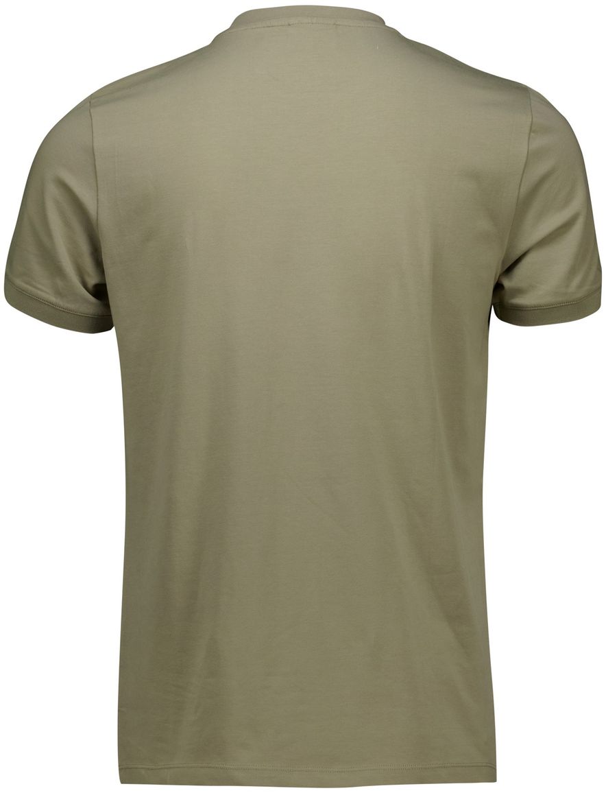 Cavallaro t-shirt khaki effen slim fit katoen