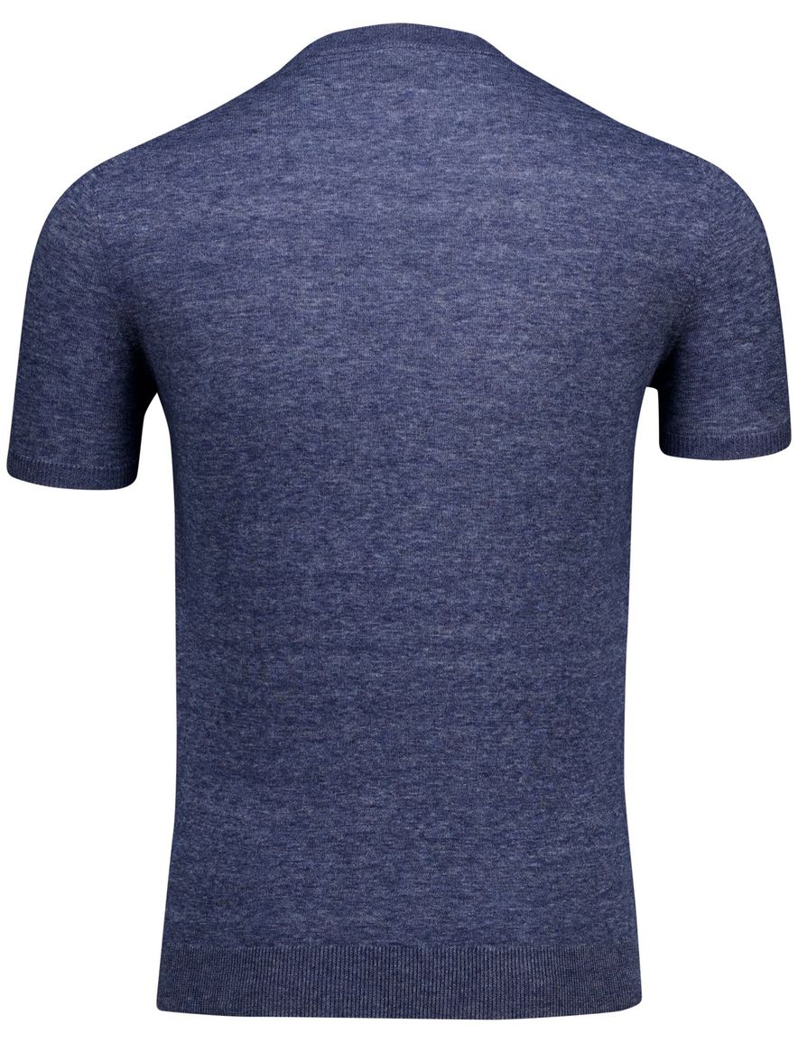 Cavallaro Castro t-shirt blauw effen slim fit katoen