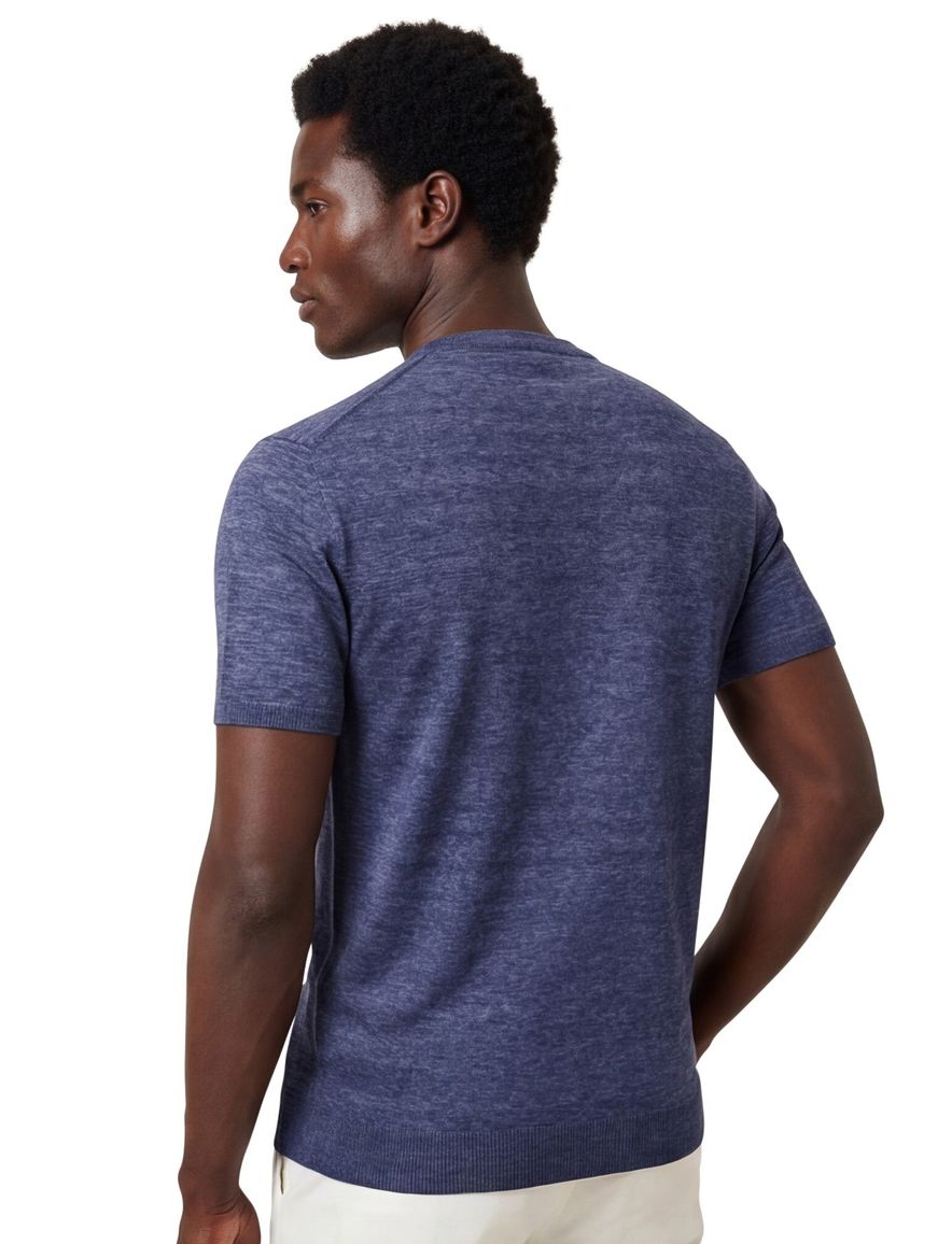 Cavallaro Castro t-shirt blauw effen slim fit katoen