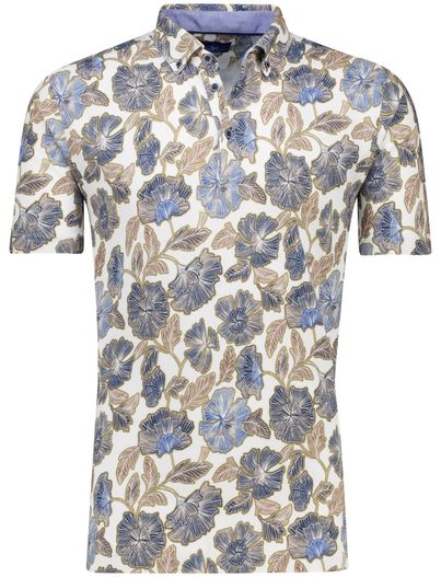 Eden Valley Eden Valley polo bruin geprint regular fit pique