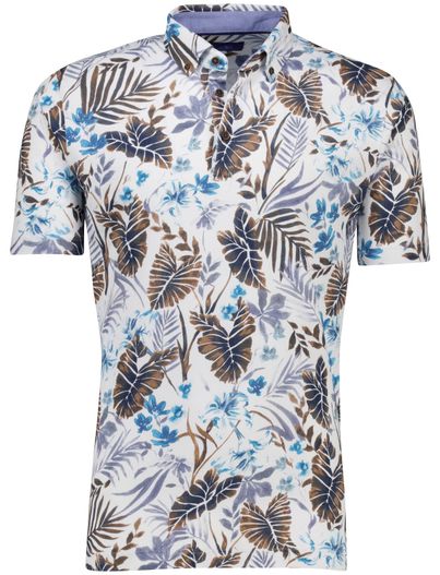 Eden Valley Eden Valley polo wit geprint pique