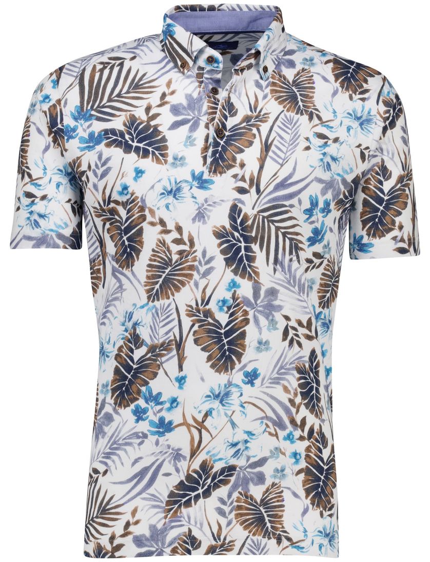 Eden Valley polo wit geprint pique