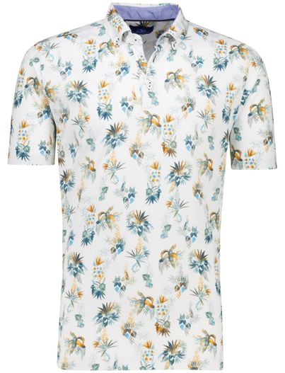 Eden Valley Eden Valley polo wit geprint korte mouw katoen