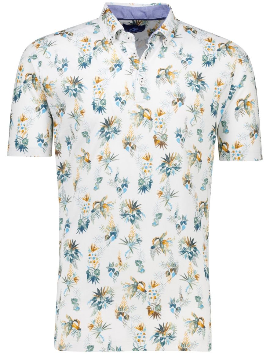 Eden Valley polo wit geprint korte mouw katoen