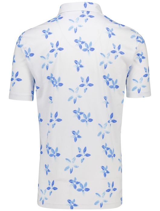 Eden Valley polo wit met blauwe print