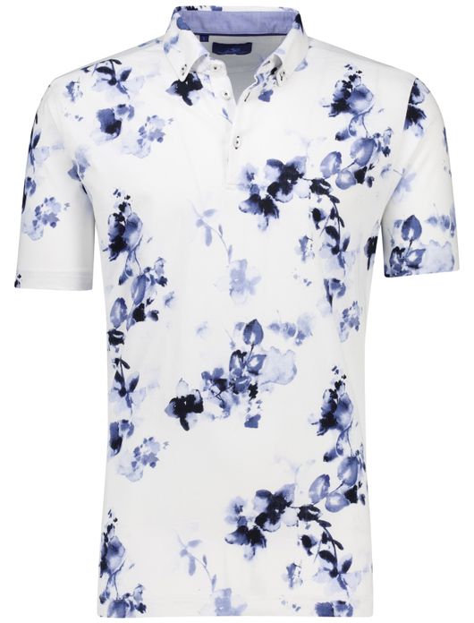 Eden Valley polo wit geprint korte mouw