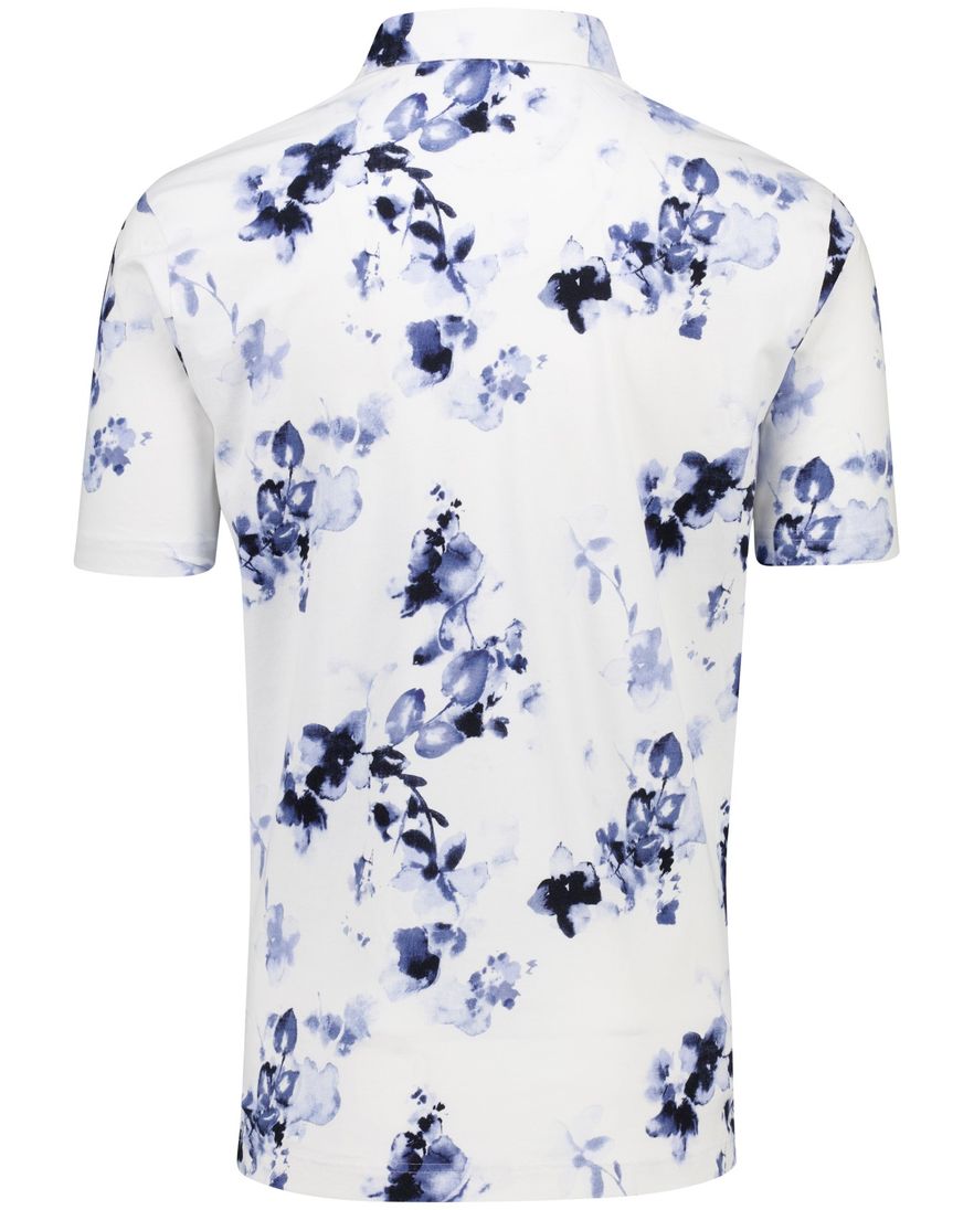 Eden Valley polo wit geprint korte mouw