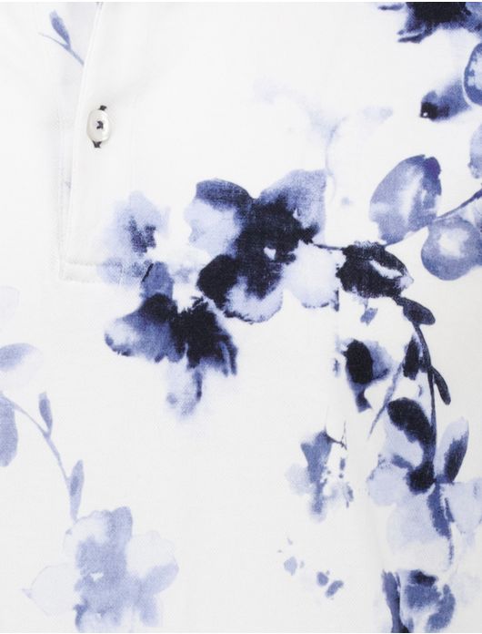 Eden Valley polo wit geprint korte mouw