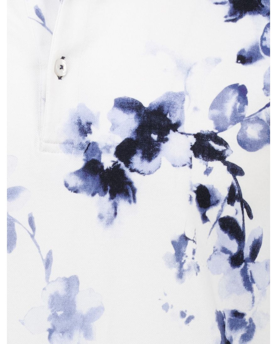 Eden Valley polo wit geprint korte mouw