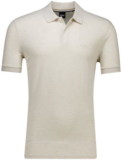 Hugo Boss Boss Black Pallas pique polo beige katoen normale fit