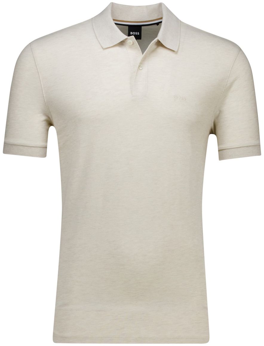 Boss Black Pallas pique polo beige katoen normale fit